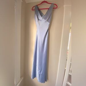 Zara Sky blue satin midi dress